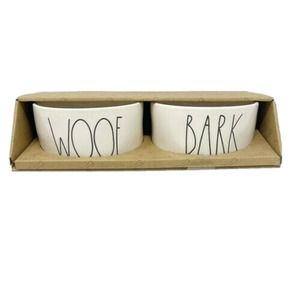 Rae Dunn by Magenta WOOF and BARK large pet bowl set FREE SHIPPING!